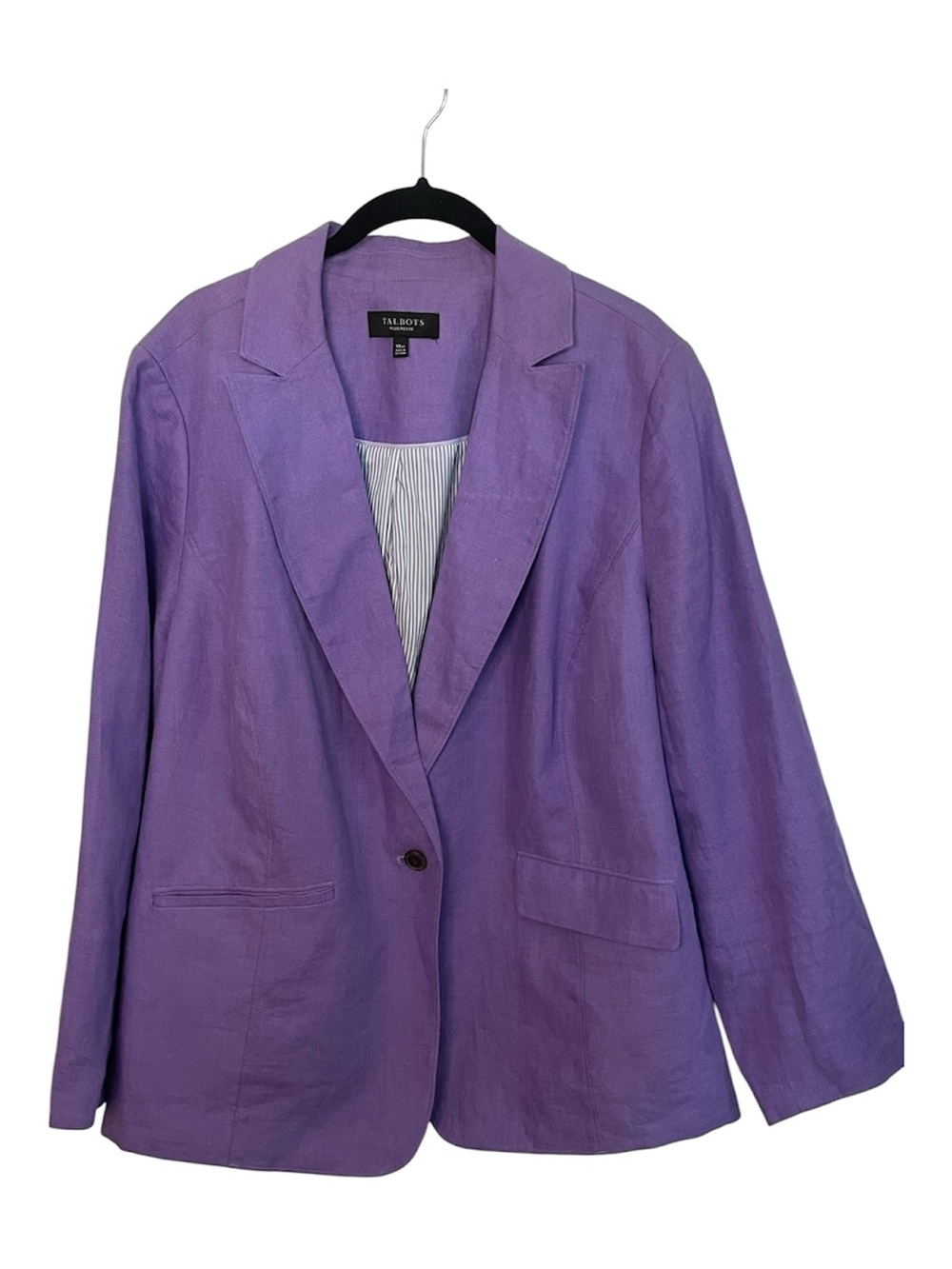 Talbots Purple 100% Linen Blazer